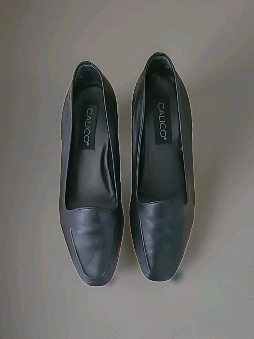 CALICO Black Leather Almond Toe Flats Size 9N Brazil